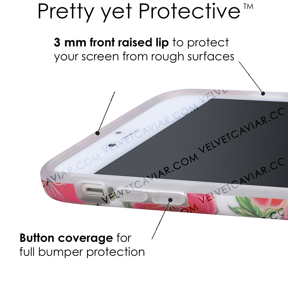 White Hibiscus Rose Gold Chrome Floral iPhone Case