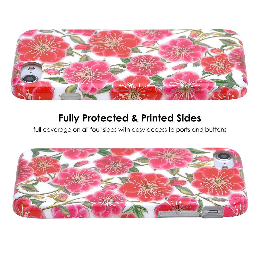 White Hibiscus Rose Gold Chrome Floral iPhone Case