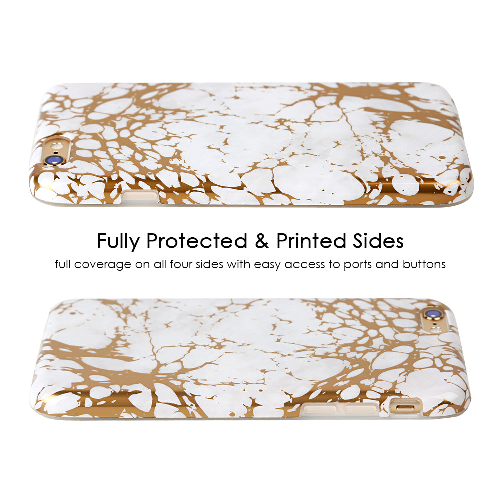 White Marble Gold Chrome iPhone Case