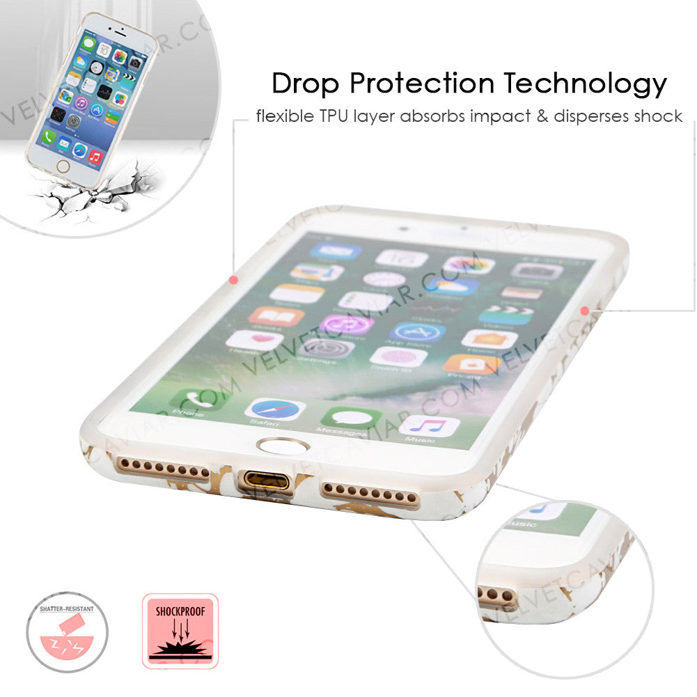 White Marble Gold Chrome iPhone Case