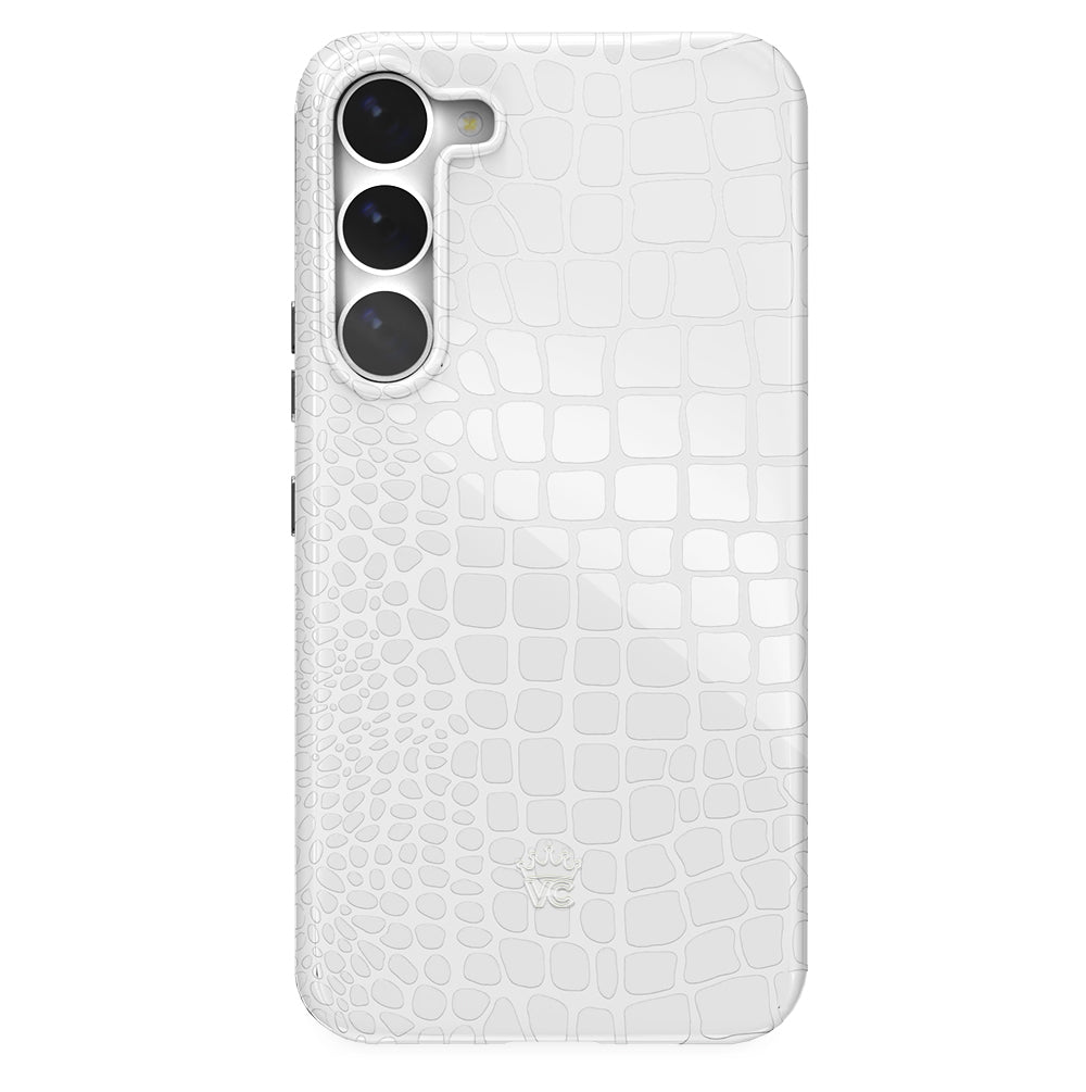 White Croc Samsung Case