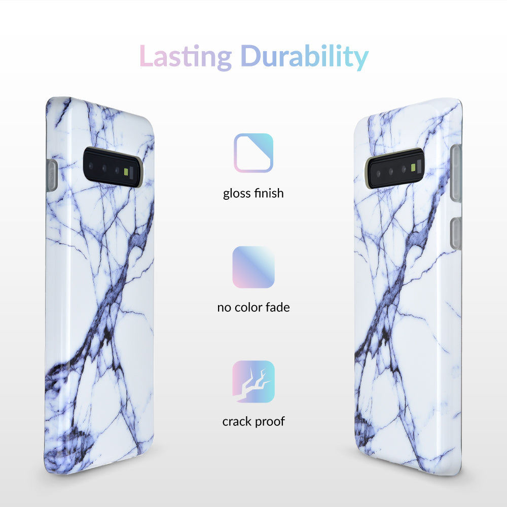 White & Gray Marble Samsung Case