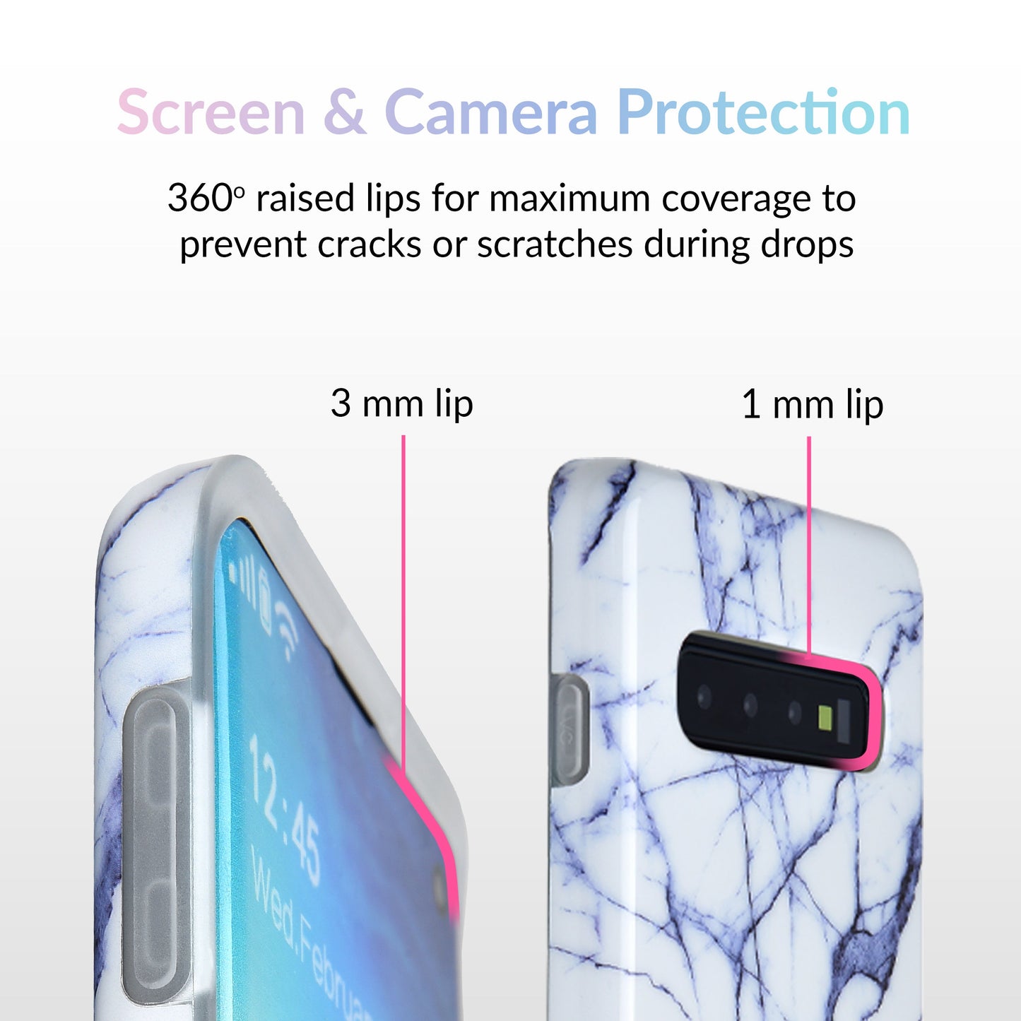 White & Gray Marble Samsung Case