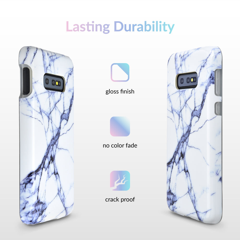 White & Gray Marble Samsung Case