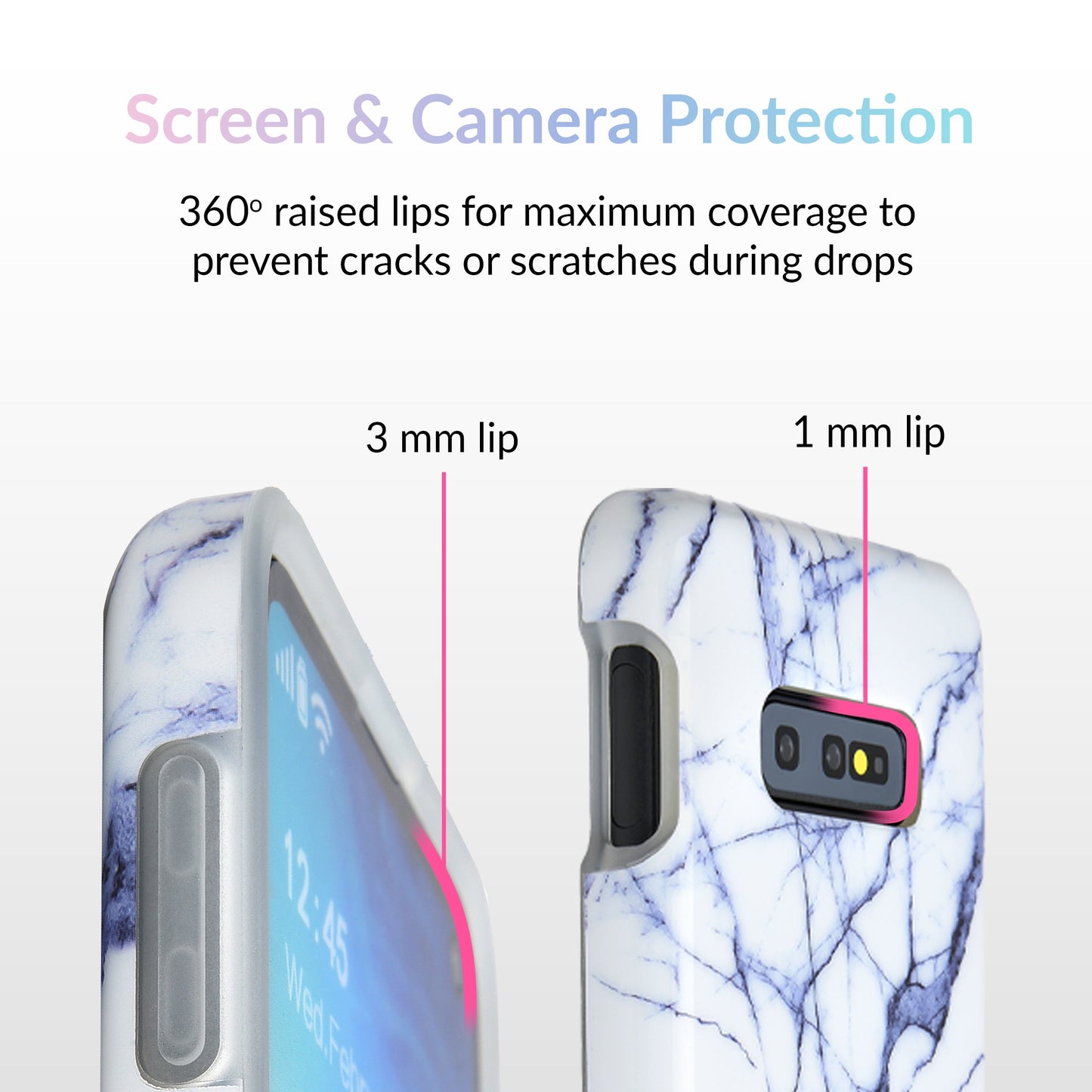 White & Gray Marble Samsung Case