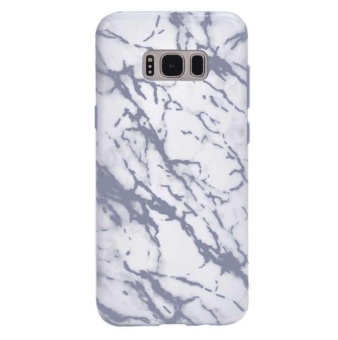 White Marble Blue Chrome Samsung Galaxy Case