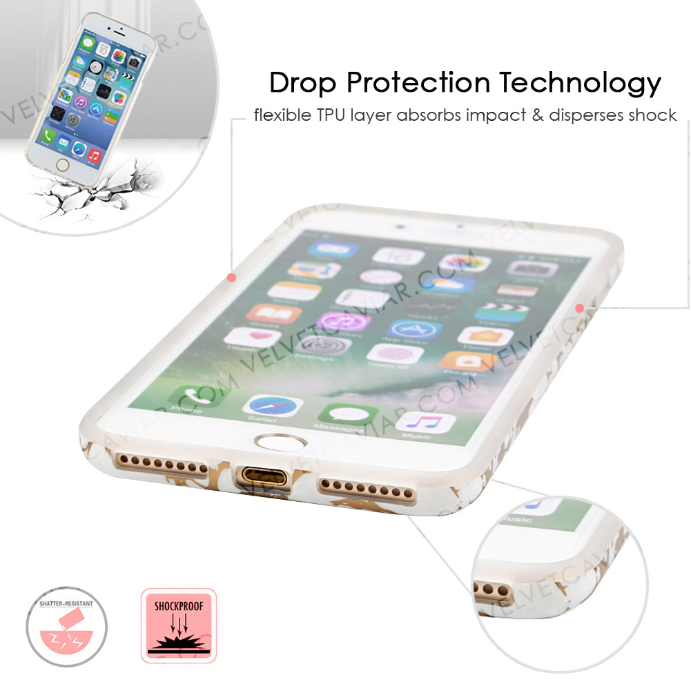 White Marble Gold Chrome iPhone Case