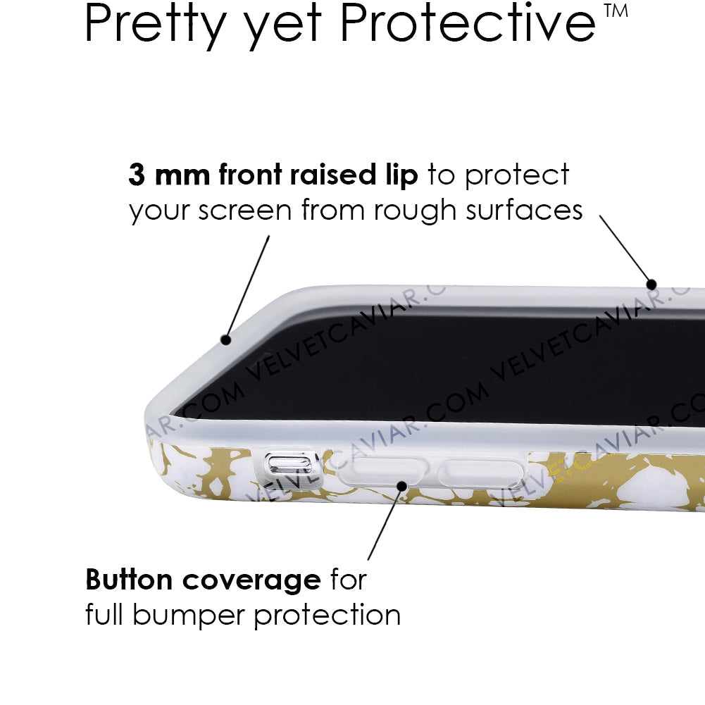 White Marble Gold Chrome iPhone Case