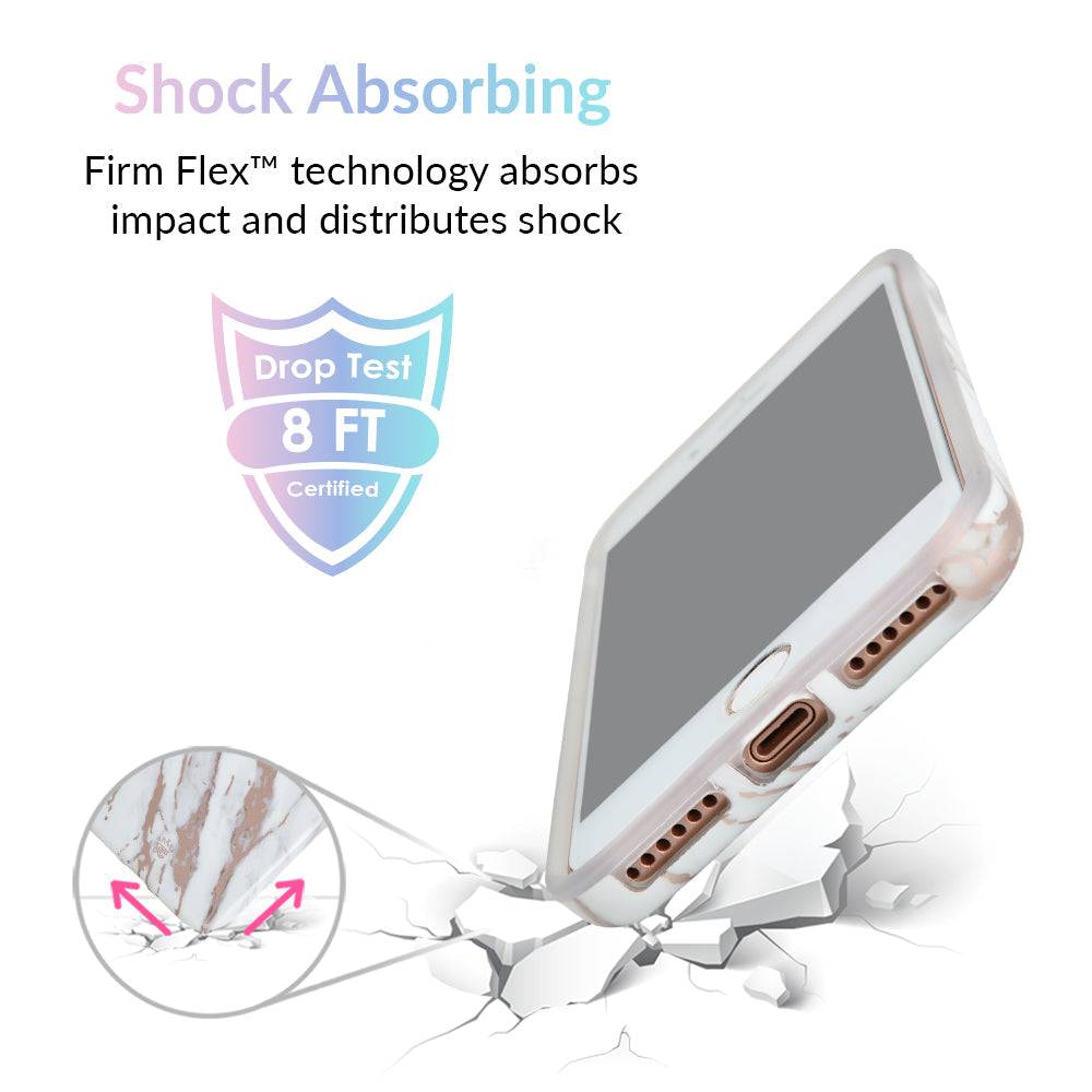White Marble Rose Gold Chrome 2.0 iPhone Case