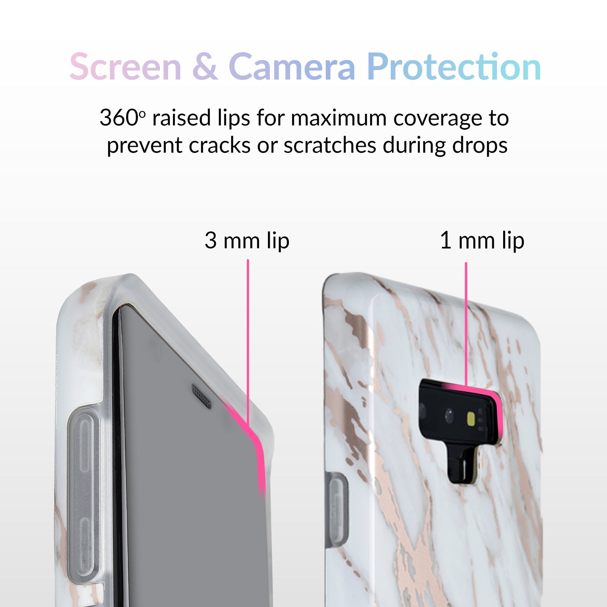 White Marble Rose Gold Chrome 2 Samsung Galaxy Case