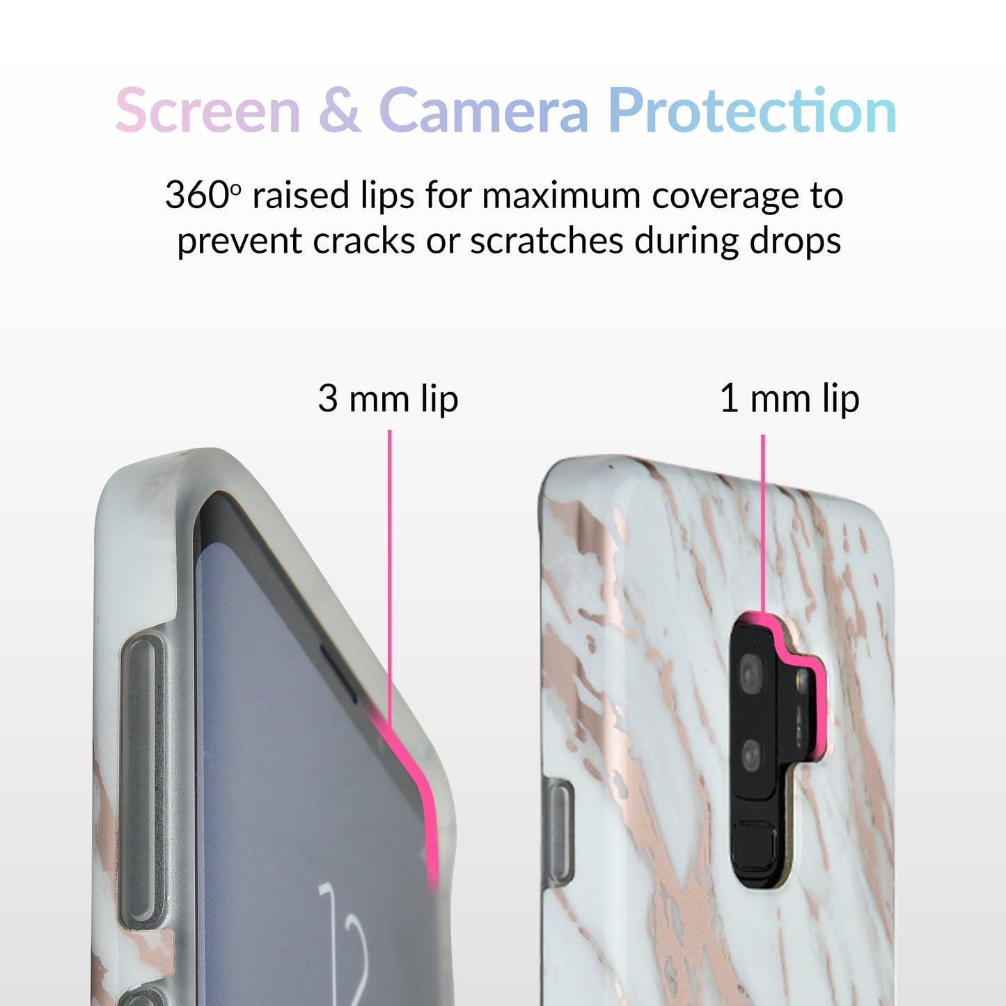 White Marble Rose Gold Chrome 2 Samsung Galaxy Case