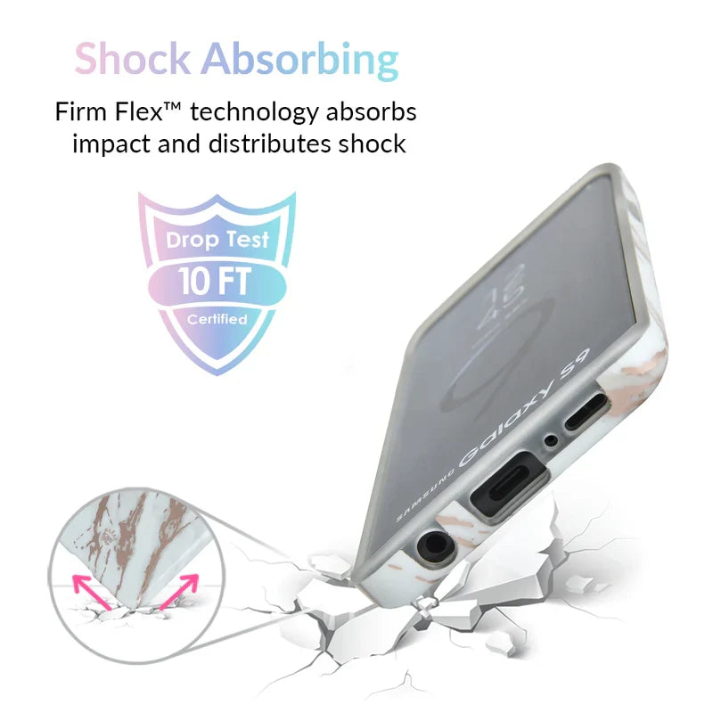 White Marble Rose Gold Chrome 2 Samsung Galaxy Case