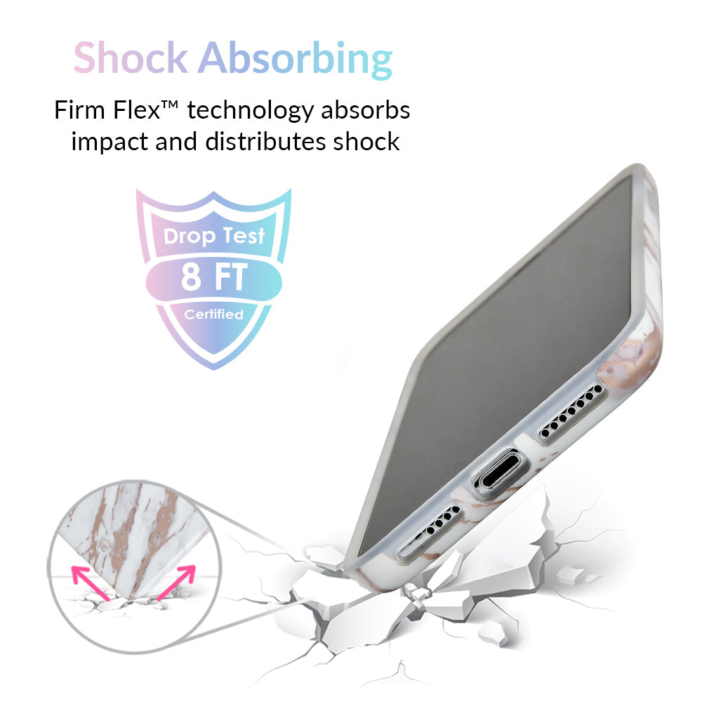 White Marble Rose Gold Chrome 2.0 iPhone Case