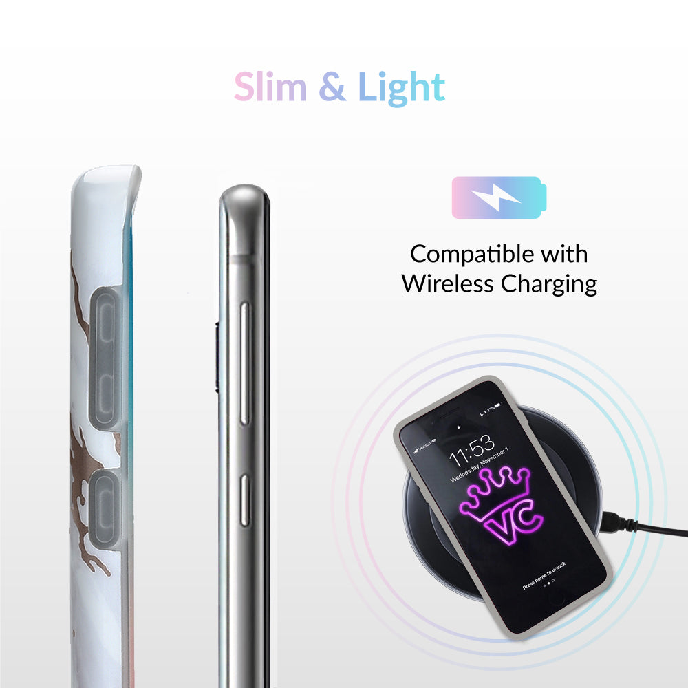 White Marble Rose Gold Chrome 2 Samsung Galaxy Case