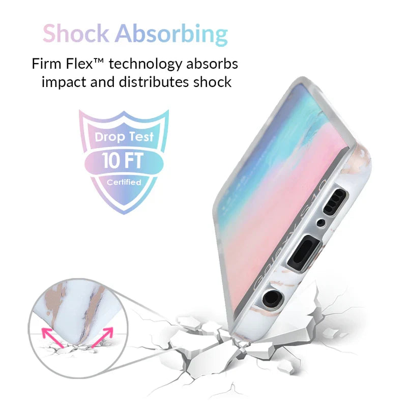 White Marble Rose Gold Chrome 2 Samsung Galaxy Case