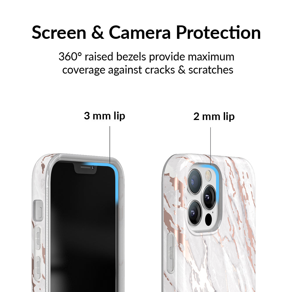 White Marble Rose Gold Chrome 2.0 iPhone Case
