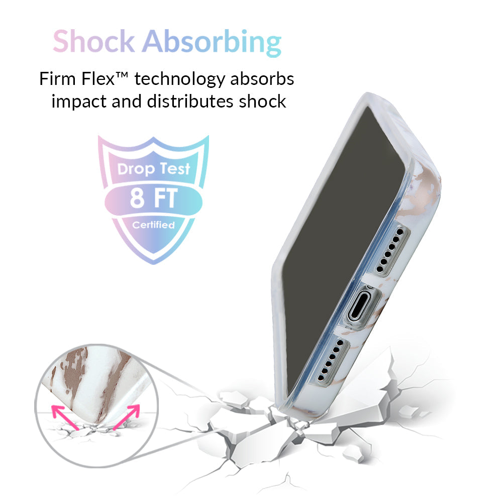 White Marble Rose Gold Chrome 2.0 iPhone Case