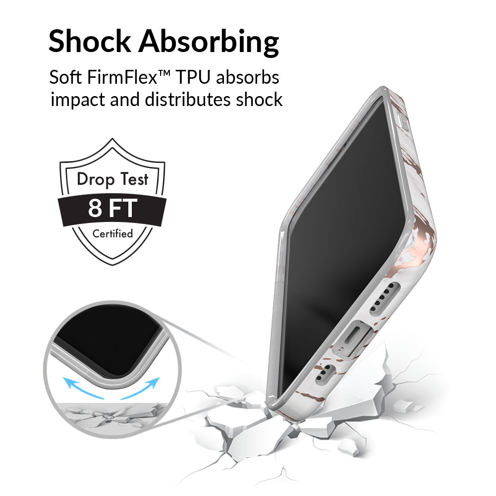 White Marble Rose Gold Chrome 2.0 iPhone Case