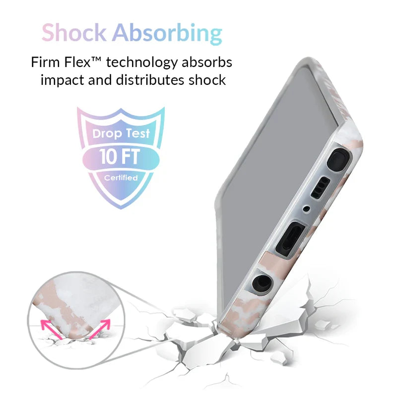 White Marble Rose Gold Chrome Samsung Galaxy Case