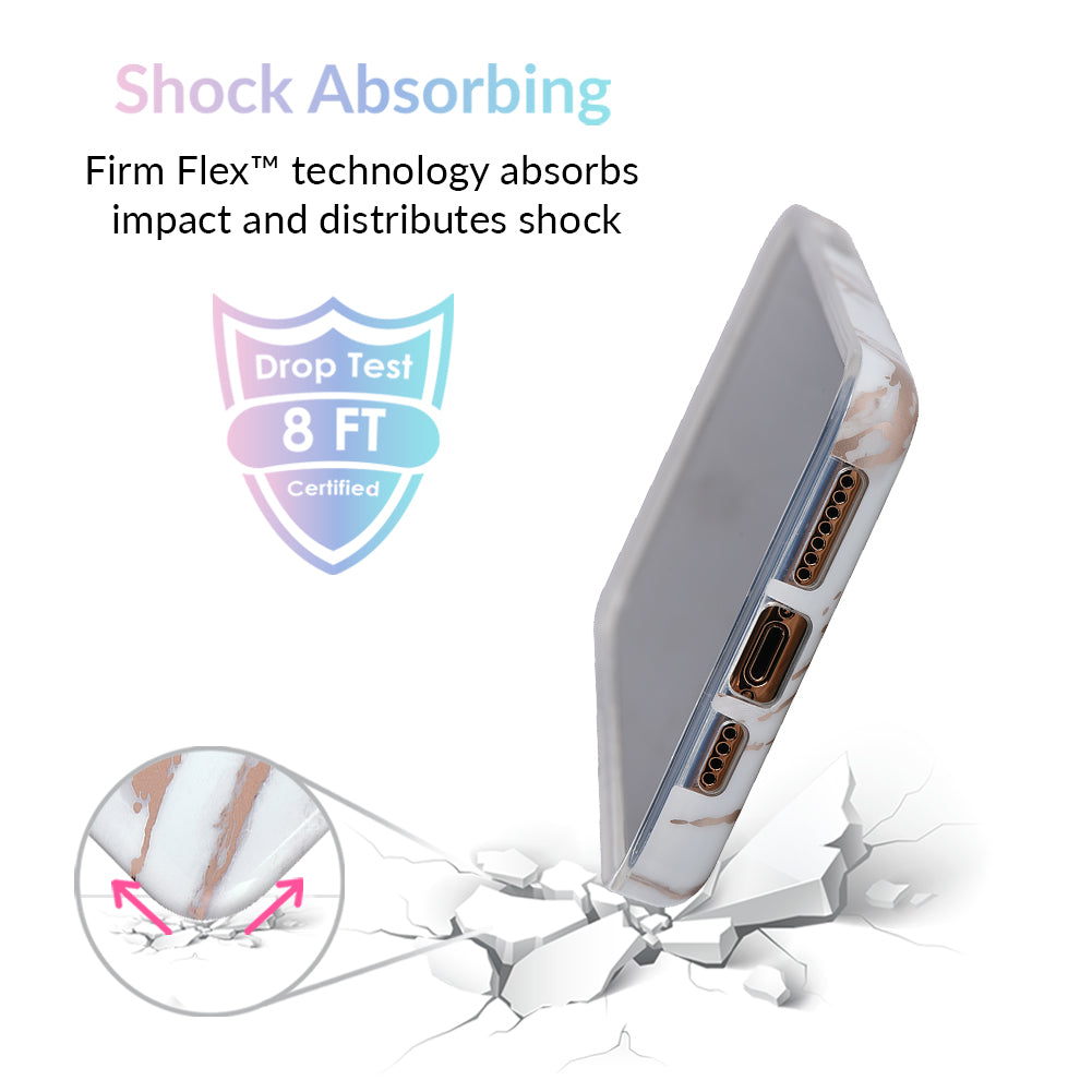 White Marble Rose Gold Chrome 2.0 iPhone Case