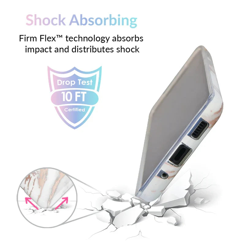 White Marble Rose Gold Chrome 2 Samsung Galaxy Case