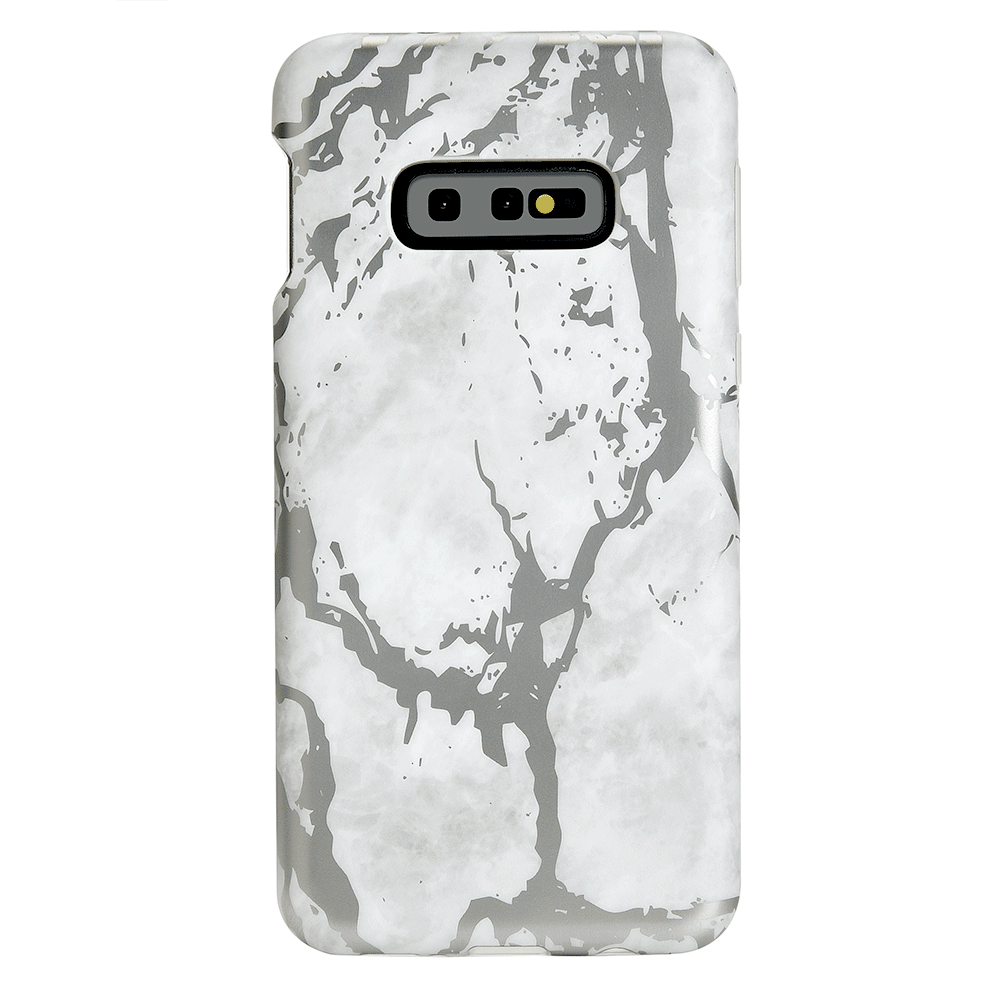 White Marble Silver Chrome Samsung Galaxy Case