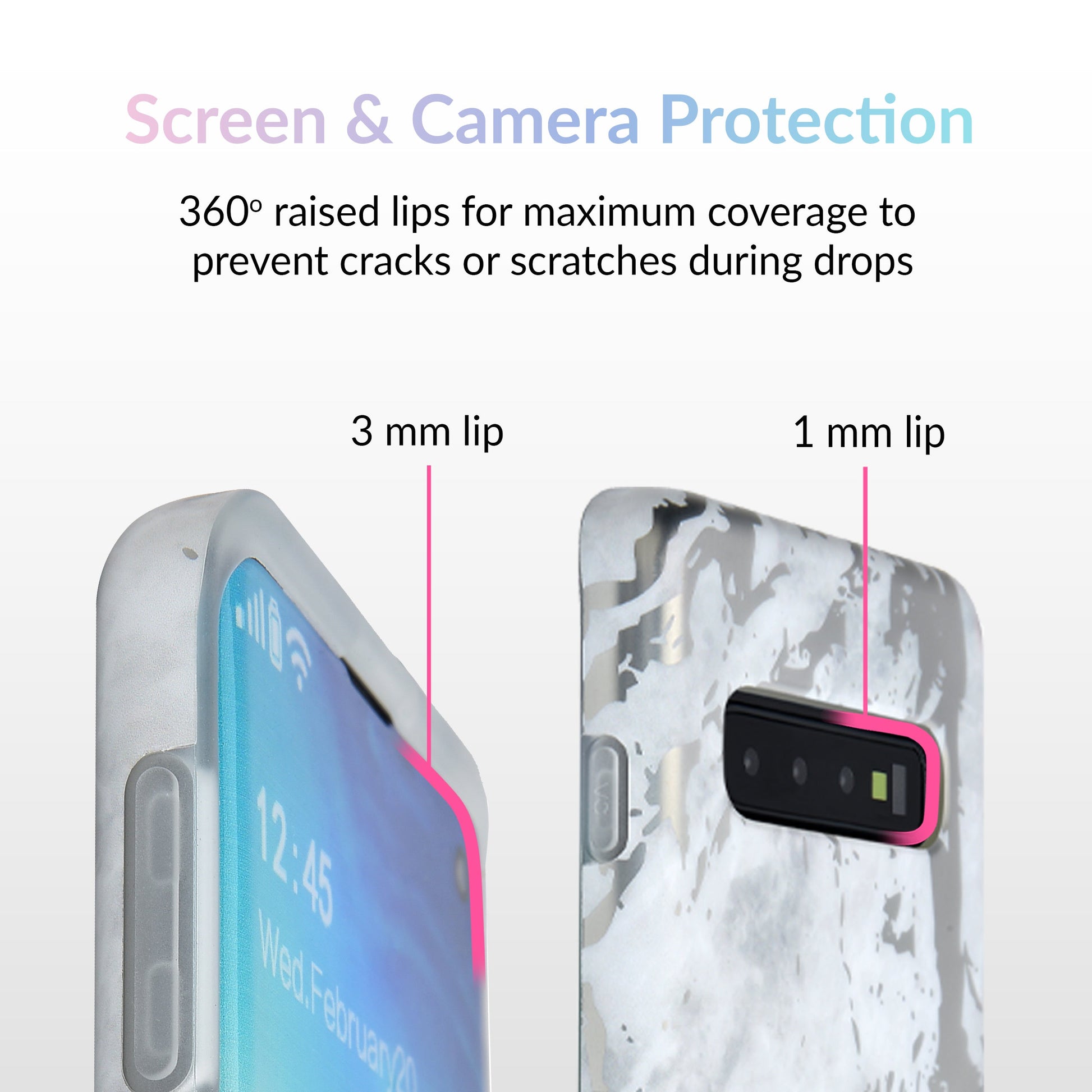 White Marble Silver Chrome Samsung Galaxy Case