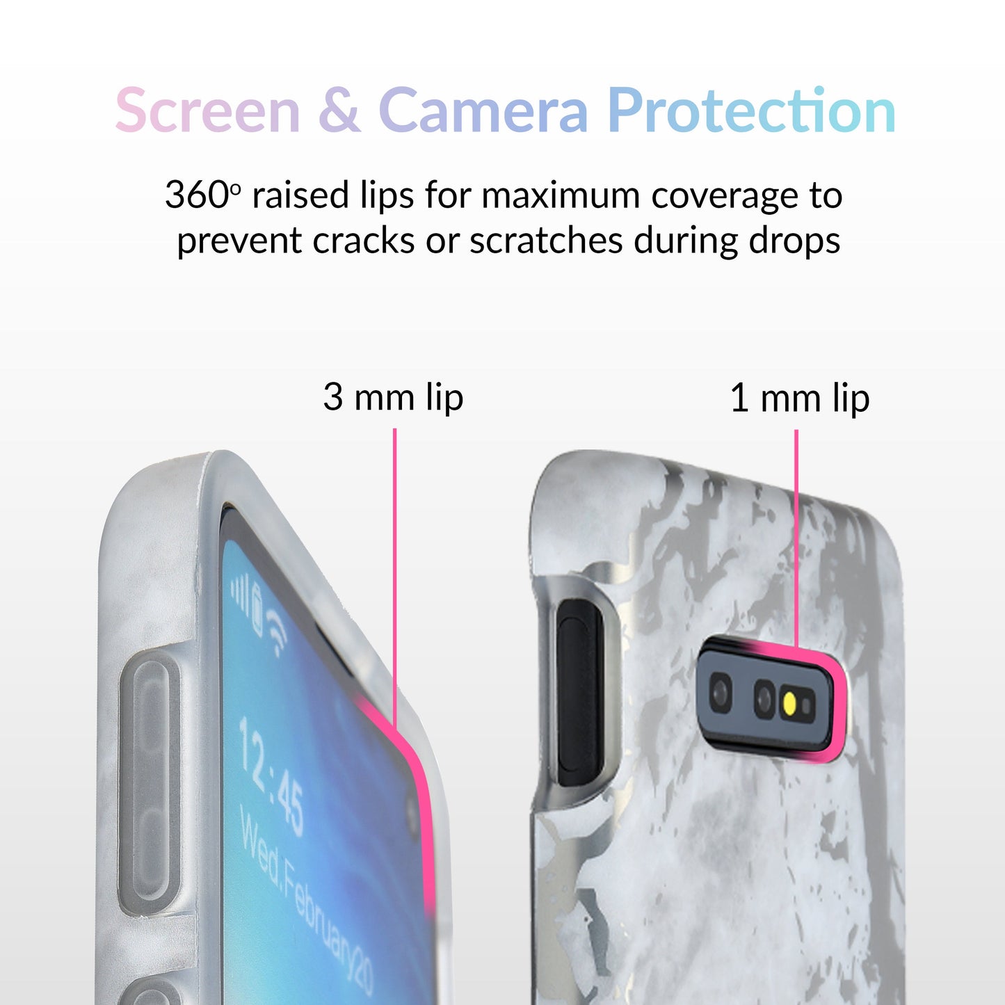 White Marble Silver Chrome Samsung Galaxy Case