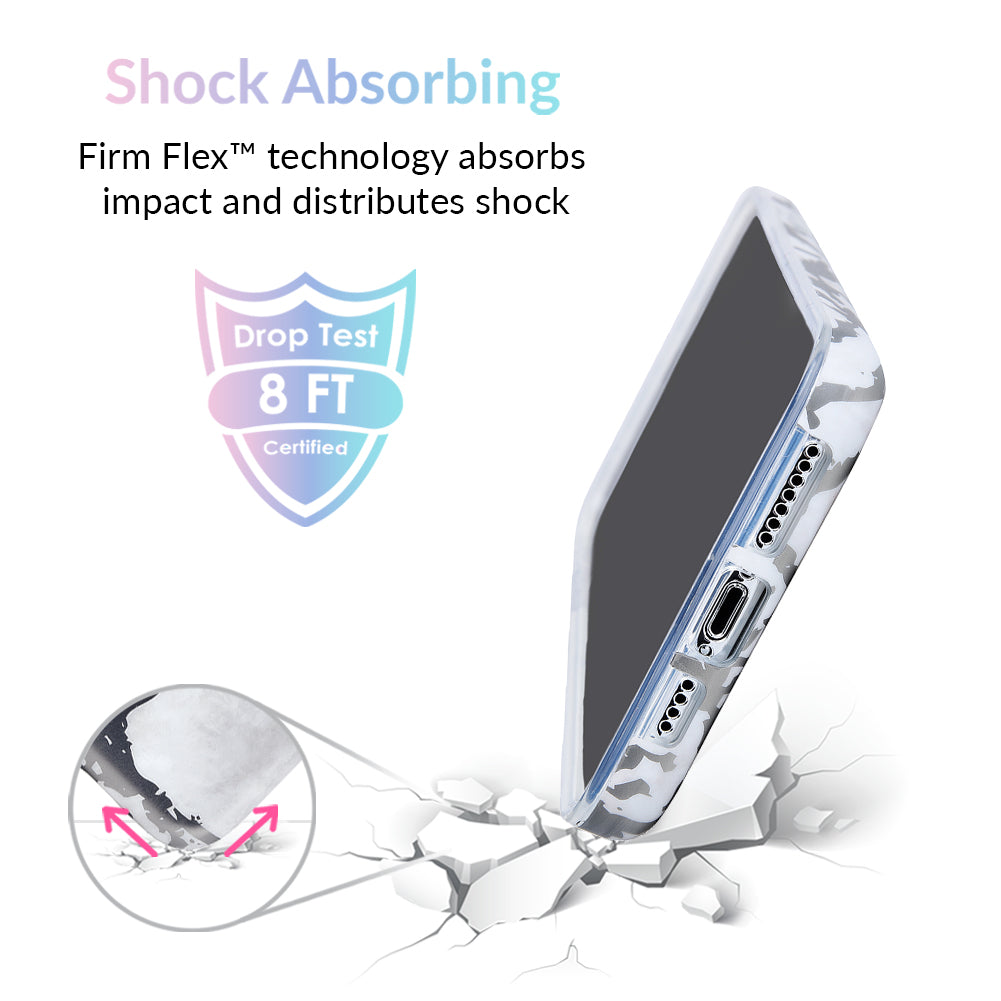 White Marble Silver Chrome iPhone Case