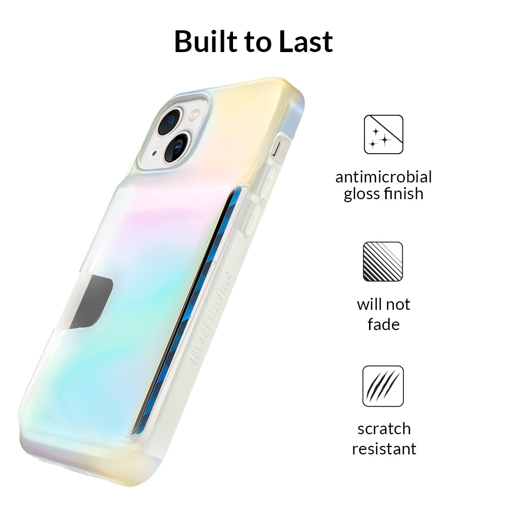White Opal Iphone Wallet Case