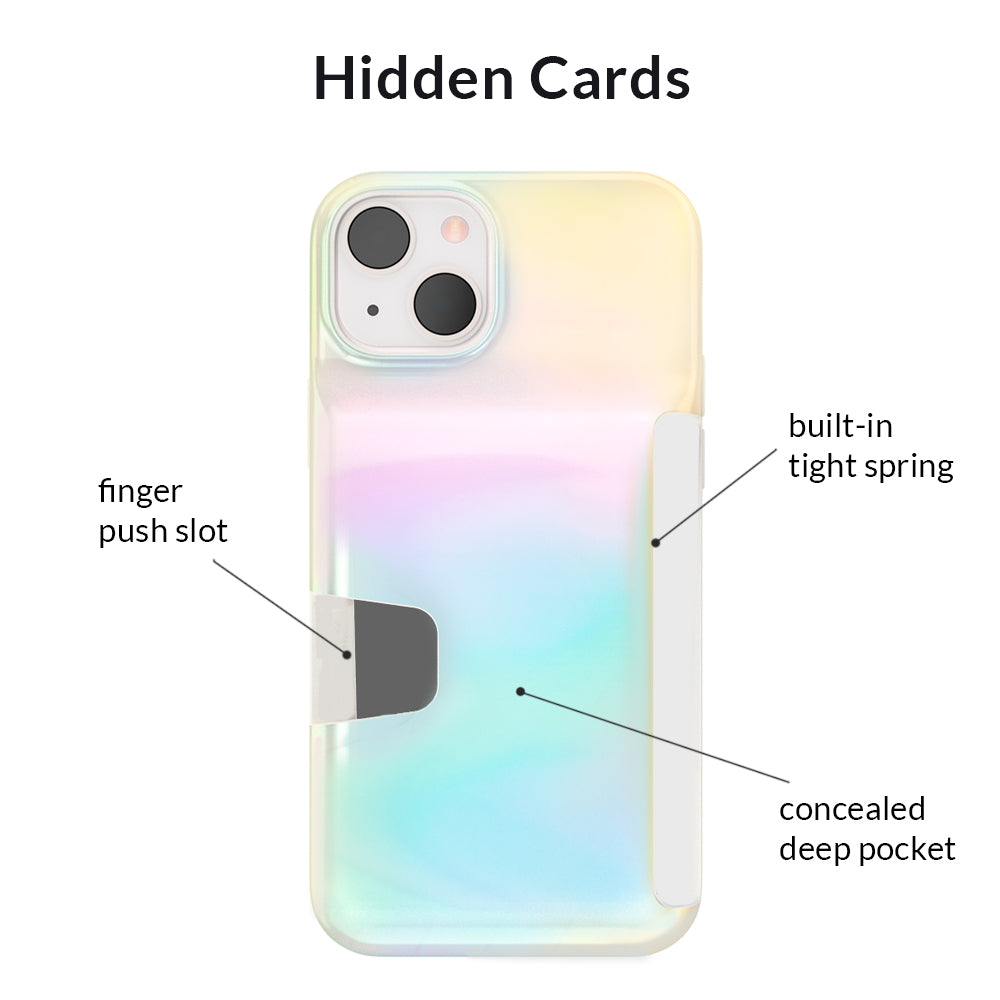 White Opal Iphone Wallet Case