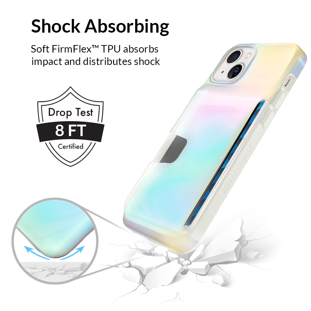 White Opal Iphone Wallet Case